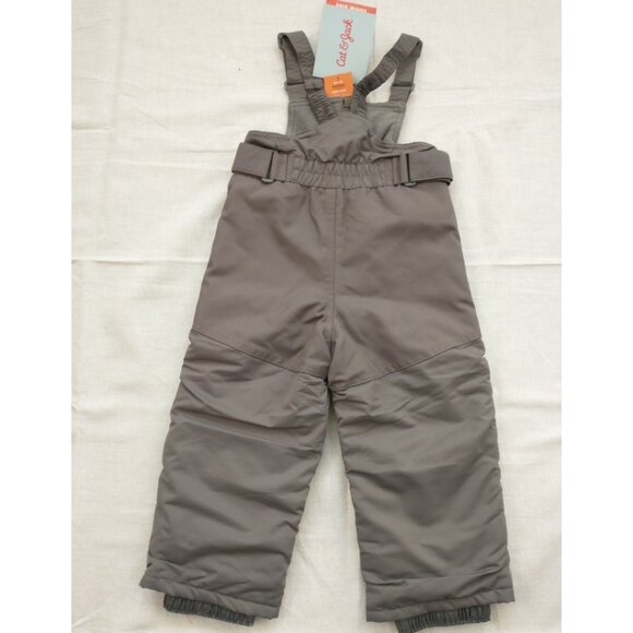 CAT & JACK Baby Toddler Snow Bibs Ski Pants Size 2T, Gray Insulated Adjustable - Picture 2 of 10